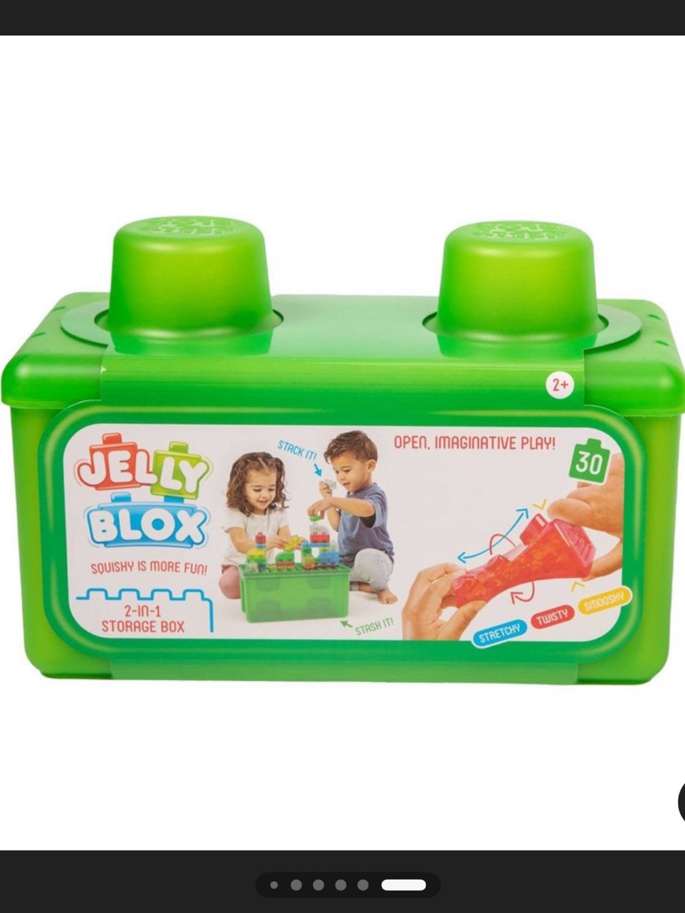 Green 2-in-1 Building Block Storage & Play Set